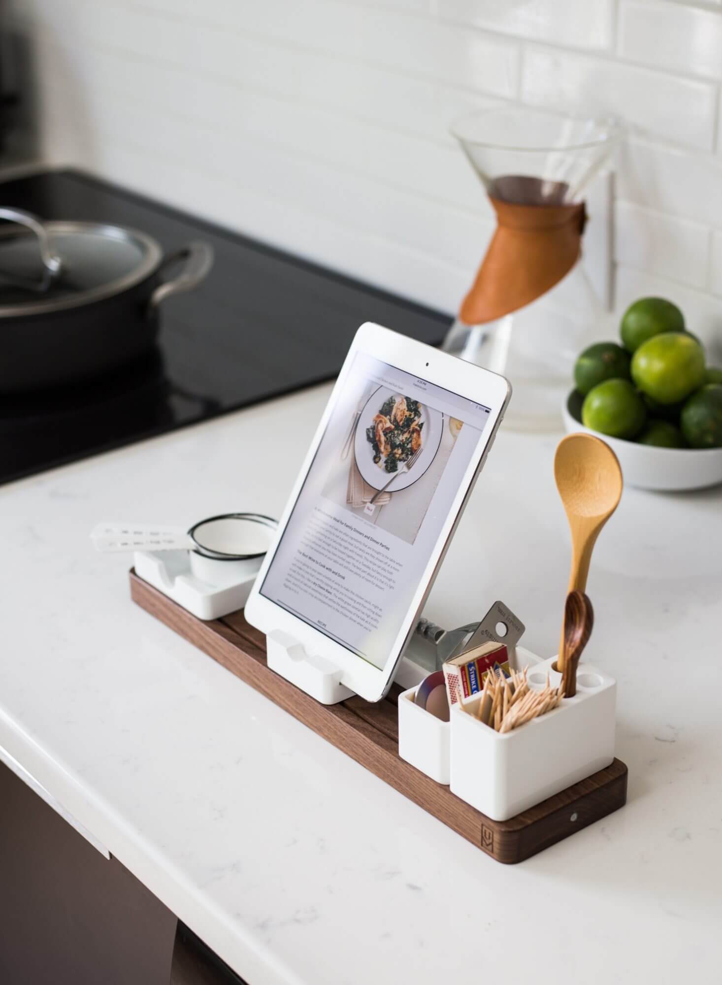 recipe web app on an ipad